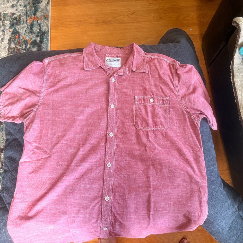 Mountain Khakis Men’s Casual Red 100% Cotton Button-Down Shirt